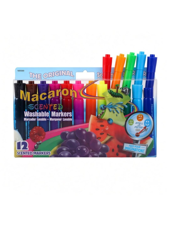 Фломастеры Mr.Sketch с ароматом, смываемые, 12 цветов, скошенный наконечник