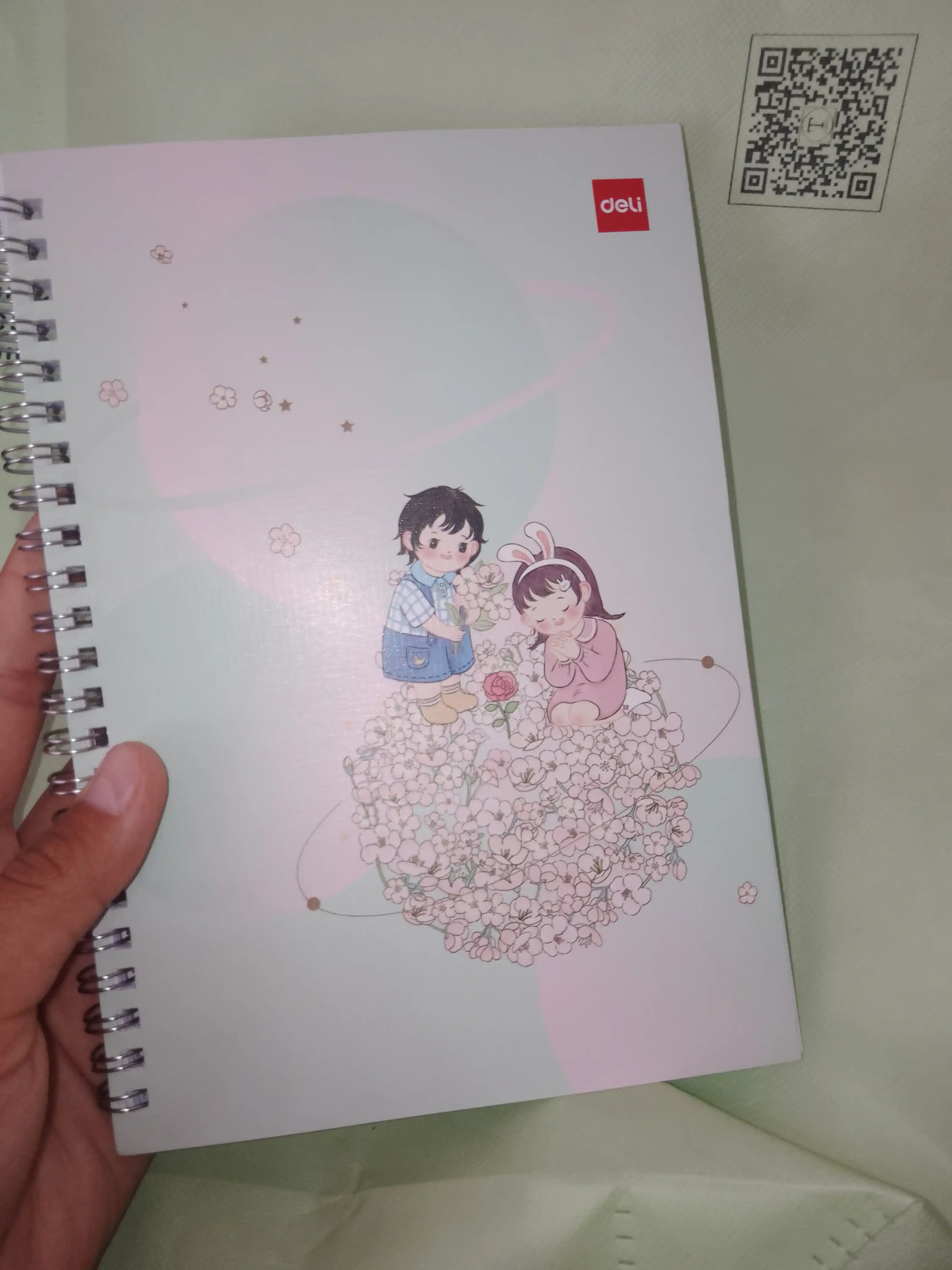 Spiralsimon bloknot, A5, 60 sheets, 70 gsm ELA560 (Flower planet)