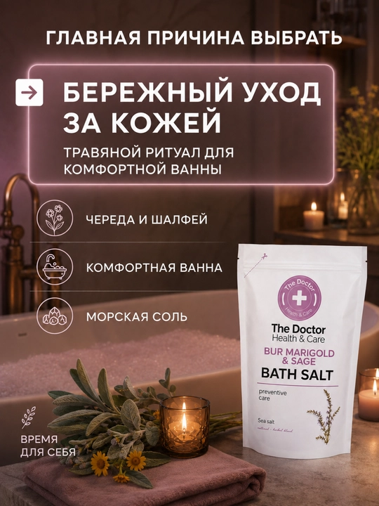 Домашний Доктор, соль для ванн, 500 г