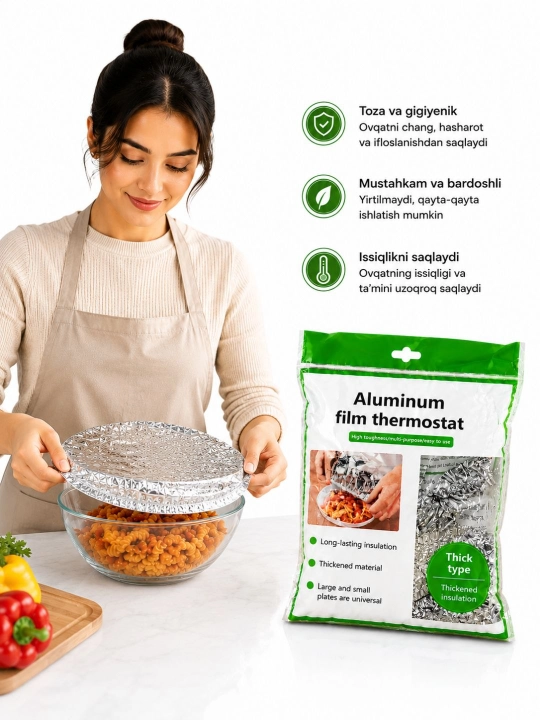 Алюминиевая термопленка для пищевых продуктов, для упаковки горячих блюд - 