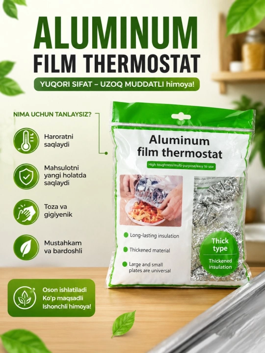 Алюминиевая термопленка для пищевых продуктов, для упаковки горячих блюд