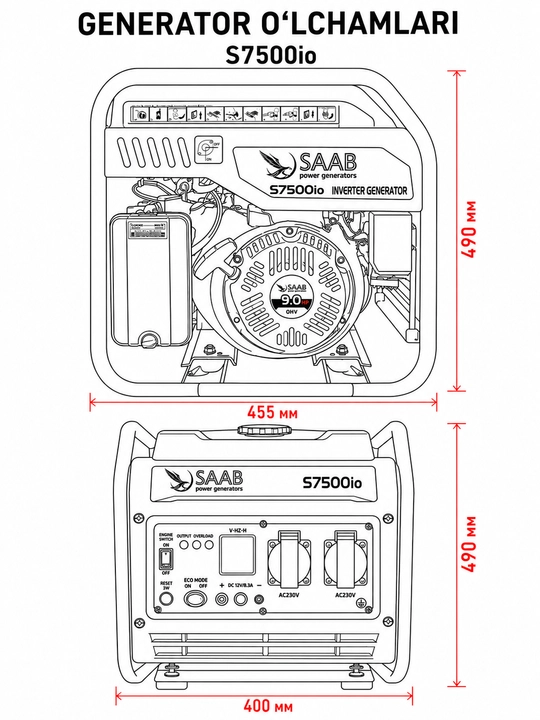 SAAB S7500io benzinli invertor generatori
