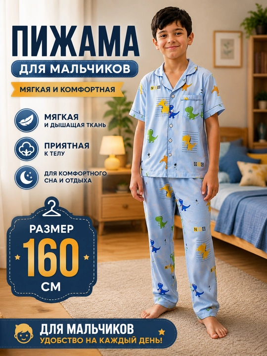Пижама для мальчика, детская пижама, мягкая пижама, одежда для сна - 