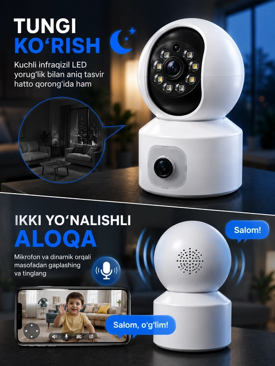 Smart Wi-Fi/4G kameralar, SIM karta yoki Wi-Fi kameralar, tungi rejim