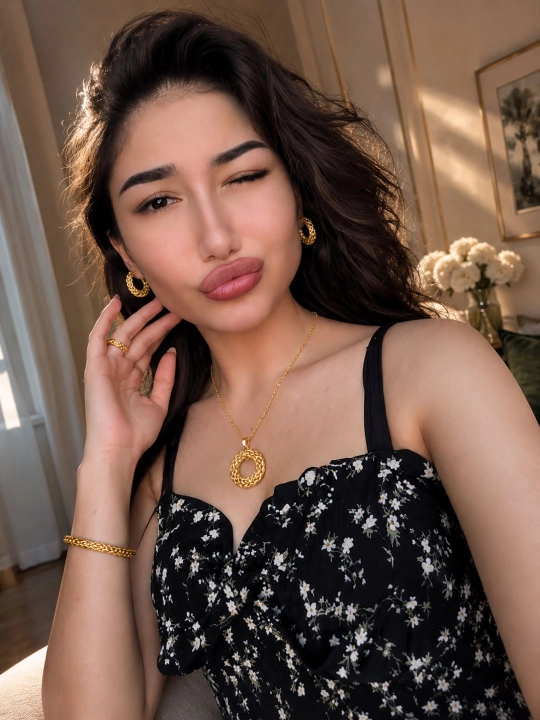 Xuping Lobar Jewelry — женский набор украшений золотистого цвета