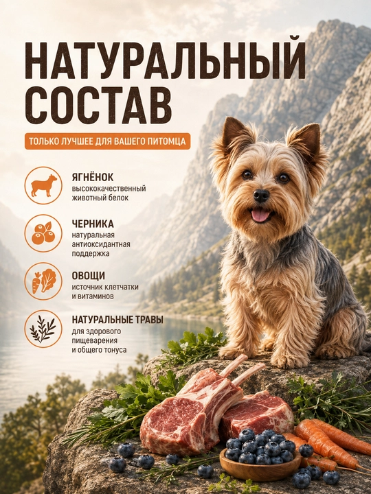 Spectrum Low Grain низкозерновой корм для взрослых собак малых пород, с ягненком, 2.5 кг