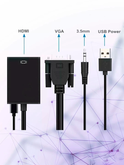 Адаптер с USB Type-C к HDMI, VGA 4K при 60Гц, для ноутбуков, проекторов, планшетов