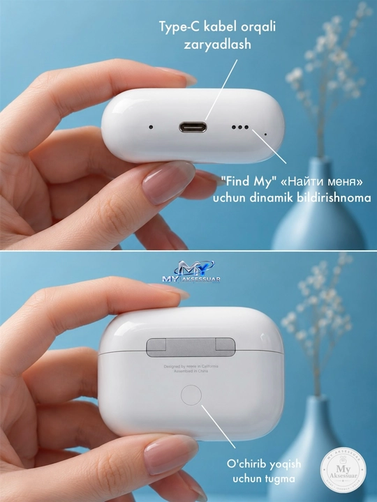 Simsiz quloqchinlar Pro 2 bluetooth naushnik iPhone va Android uchun