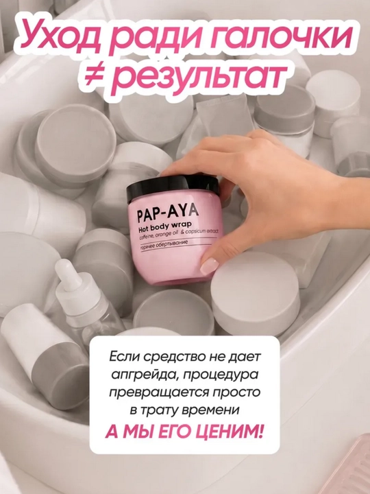 Горячее обертывани PAP-AYA, антицеллюлитный крем для тела,  для похудения 400 мл