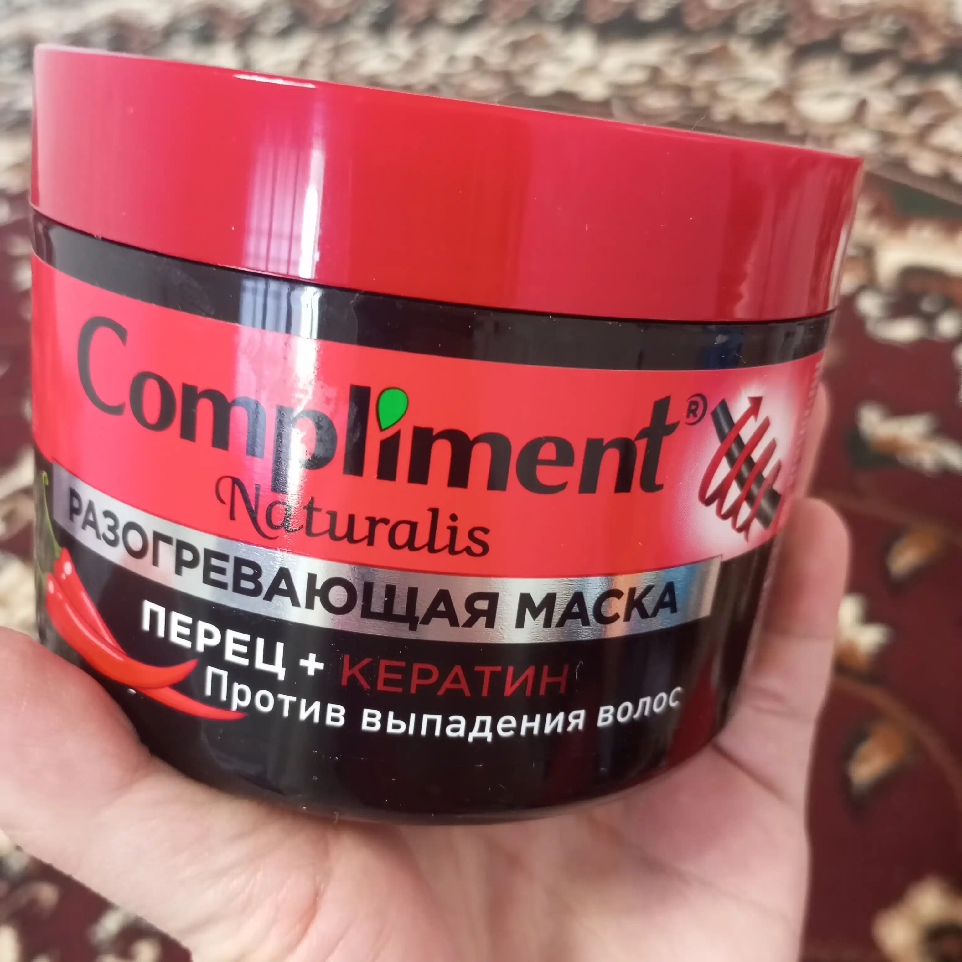 Soch o‘sishi uchun niqob, isituvchi, to'kilishga qarshi Compliment Naturalis, 500 ml