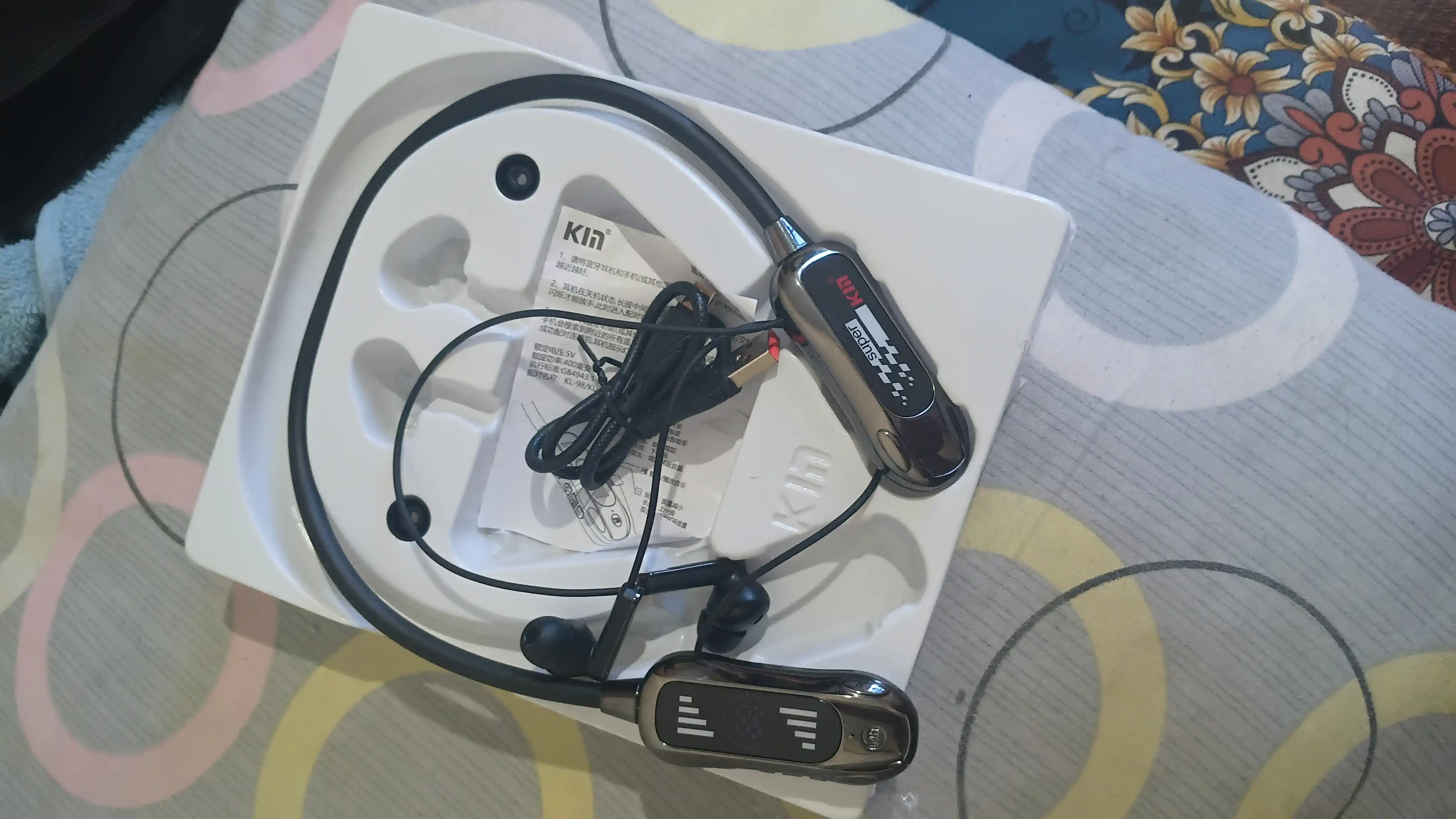 Bluetooth-наушники KIN KL98 с LED-дисплеем, TF-картой, 400 мАч батареей