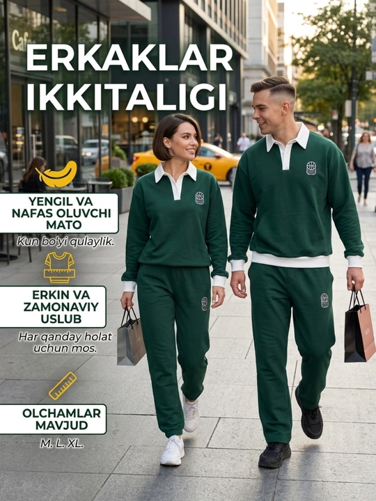 Erkaklar kostyumi ikki qismli kostyum erkaklar kiyimi sport kostyum - 