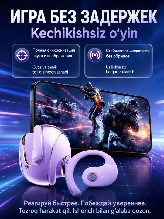 Наушники беспроводные Bluetooth 5.4, сенсорные с микрофоном для iPhone Android