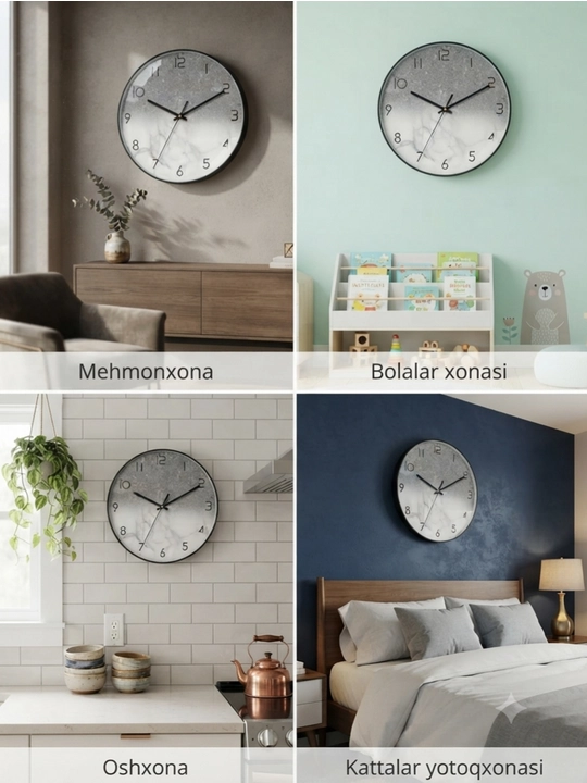 Soat devor uchun, 30 sm, sifatli, shovqinsiz