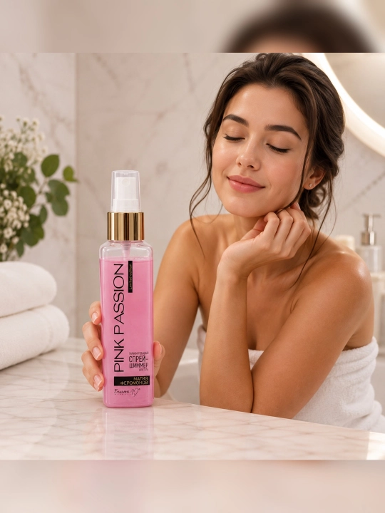 «Pink Passion» feromonli parfyumeriyali tana spreyi-shimmeri