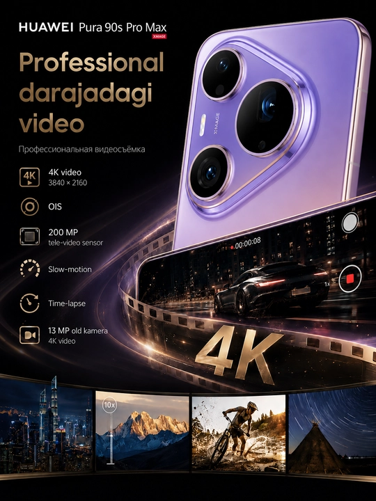 Смартфон HUAWEI Pura 90s Pro Max 12/256 ГБ, LTPO OLED 120 Гц, 200 МП, 6000 мАч