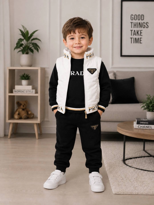 Детский костюм, спортивный костюм для мальчика, 3-11 лет, жилет, тёплая одежда на прогулку - 