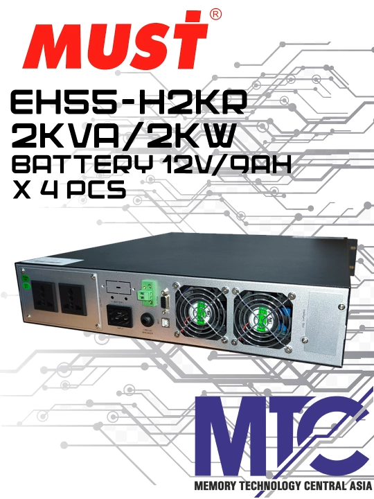 UPS MUST EH55-H2KR 2000VA / 2000W — Sof sinus to'lqinli onlayn UPS