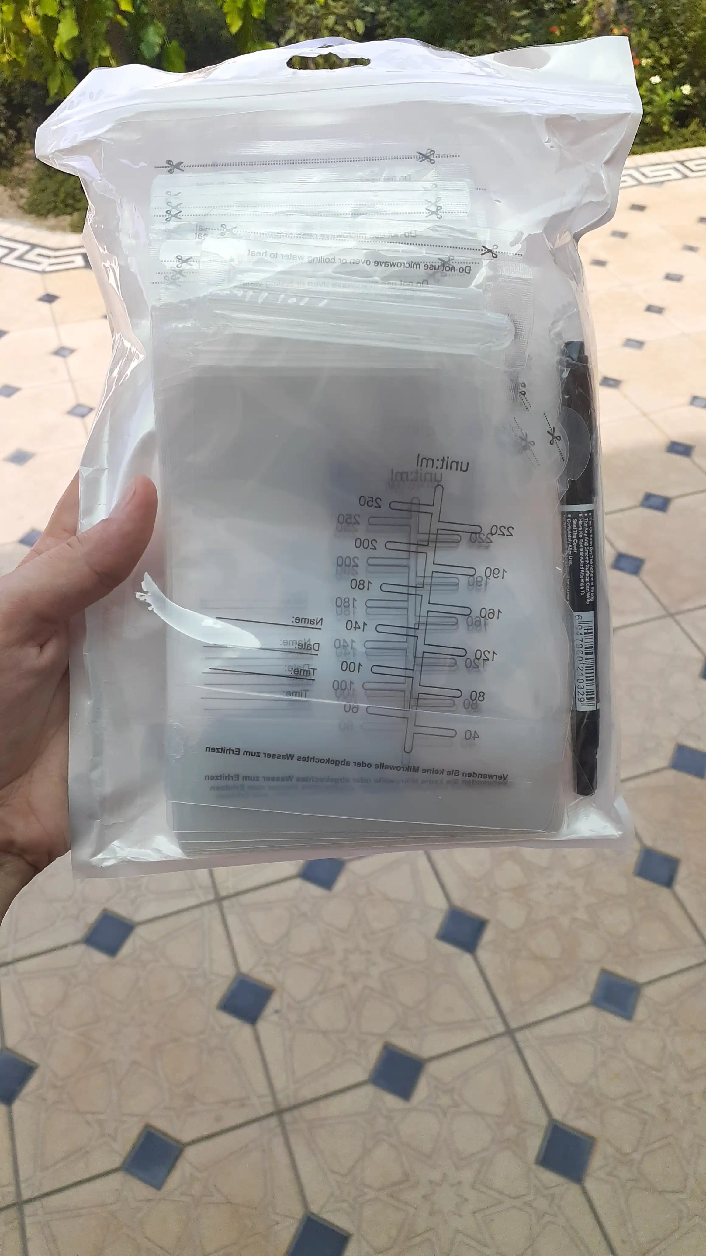 Ona sutini saqlash va muzlatish uchun paketlar, 250 ml, 30 dona