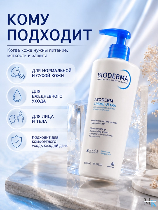 Увлажняющий крем для сухой и очень сухой кожи лица и тела 500ml