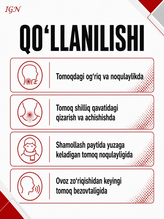 Torosept tomoqdagi achishish va noqulaylik uchun sprey, 30 ml