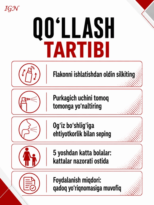 Torosept tomoqdagi achishish va noqulaylik uchun sprey, 30 ml