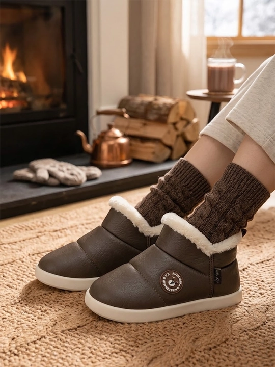 Детские цельнолитые утепленные сапожки, водонепроницаемые, высокий верх, осень-зима - 