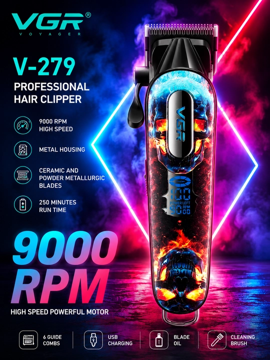 VGRV279socholishmashinkasiprofessionaltrimmer9000ayl/min250daqiqagachaishlashUSBquvvatlash - 