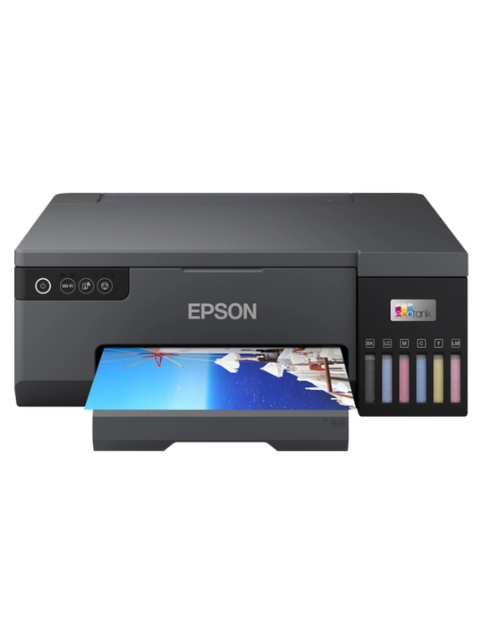 Printer Epson L8050 purkovchi foto 6 rangli, Wi-Fi, siyoh idishli, CD va DVD ga chop etish, 8 bet/daq, rangli, A4, qora - 
