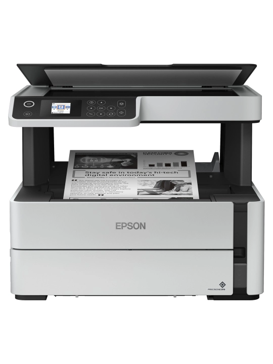 MFU Epson M2170 purkovchi, 3 in 1, Wi-Fi va Ethernet, siyoh idishli, ikki tomonlama bosma, LCD displey, oq-qora, A4, oq - 