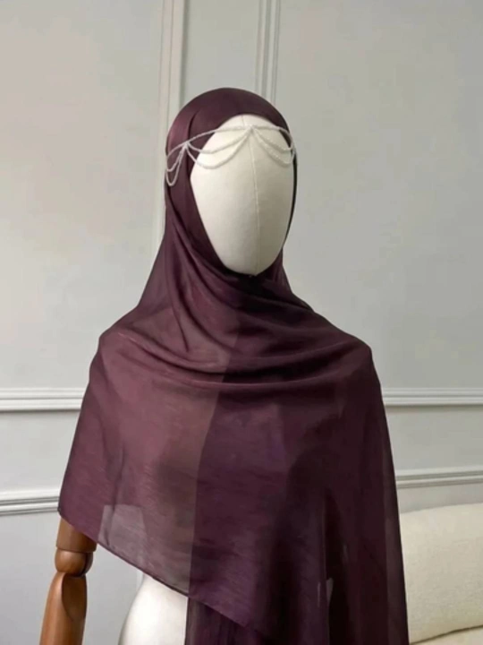 Шарф из органзы, женский платок, хиджаб, 175 х 75 см