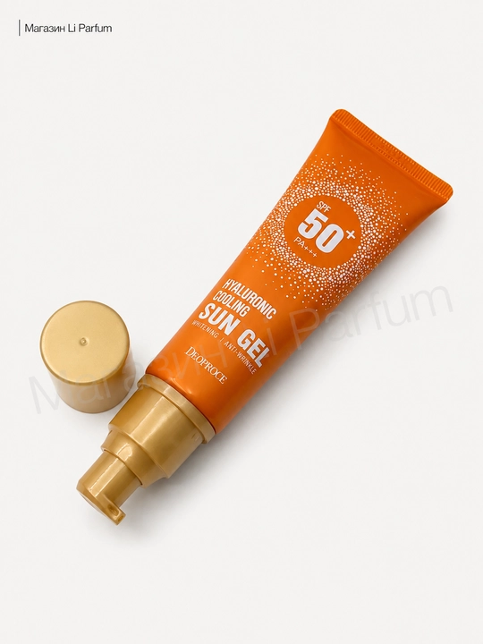 Deoproce Hyaluronic Cooling quyoshdan himoyalovchi krem-geli SPF 50+ namlovchi, 50 ml