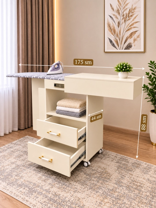 Гладильный комод IN HOUSE со складной доской, 175×44×88 см