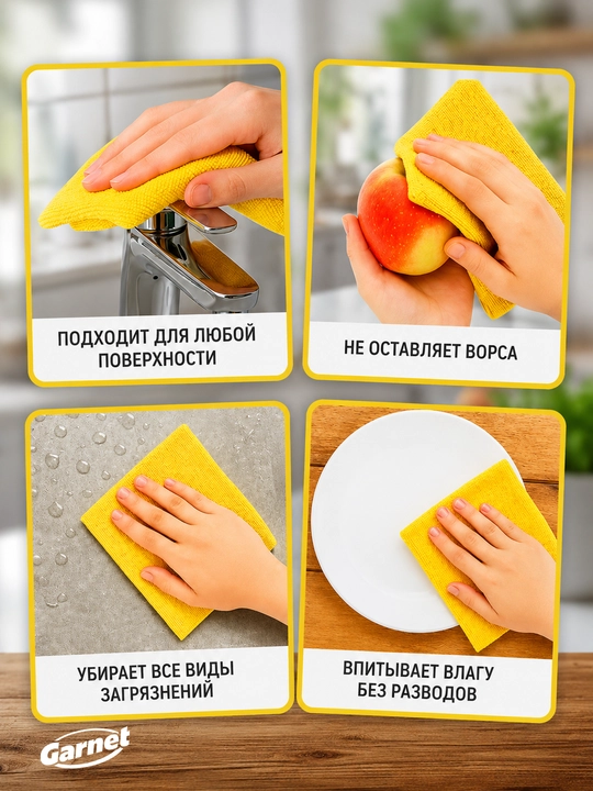 Жёлтые салфетки для дома 20 штук, 27×33 см, удобный рулон