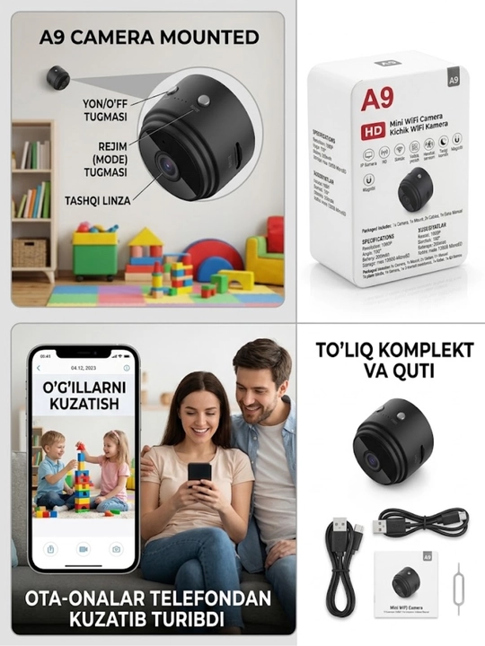 A9 Mini Wi-Fi Kamera — Xonadon Xavfsizligi va Masofaviy Kuzatuv
