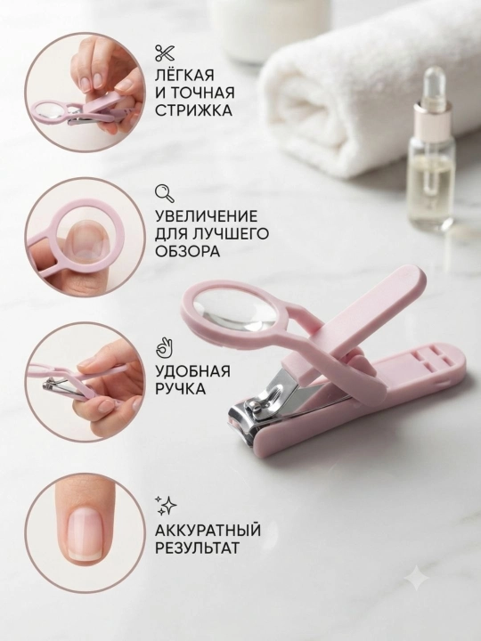 Кусачки для ногтей и увеличительное стекло, ручной инструмент для маникюра и педикюра