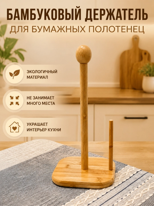 Uy va oshxona uchun qog‘oz sochiqlar uchun bambuk taglik, stol ushlagich