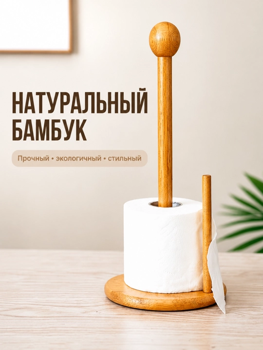 Бамбуковая подставка для бумажных полотенец, настольный держатель для дома и кухни