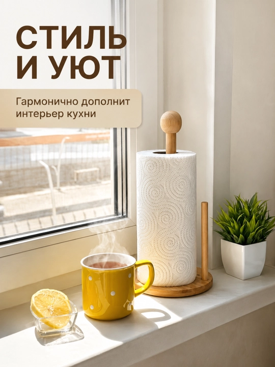 Бамбуковая подставка для бумажных полотенец, настольный держатель для дома и кухни