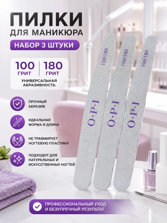 Пилки для ногтей 100/180, 3 шт - 
