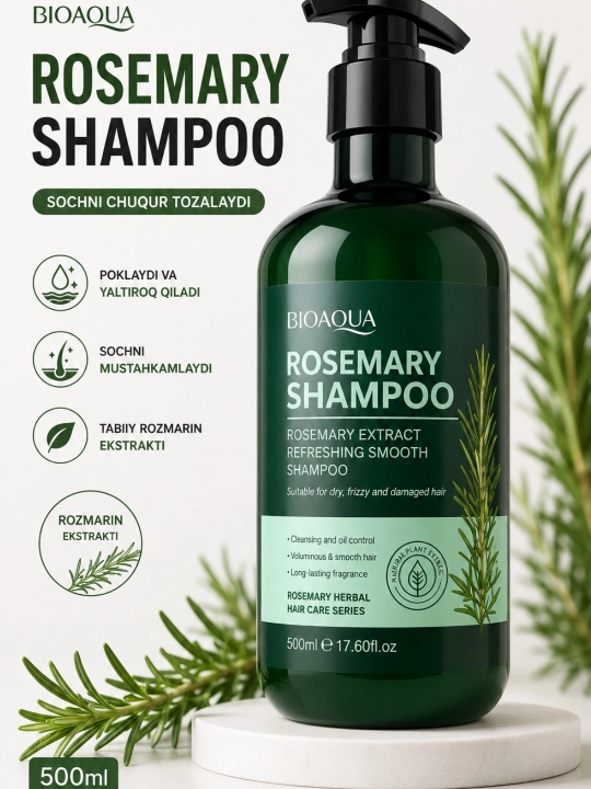 BIOAQUA Rosemary шампунь и маска с розмарином 500 мл укрепляющий уход для волос - 