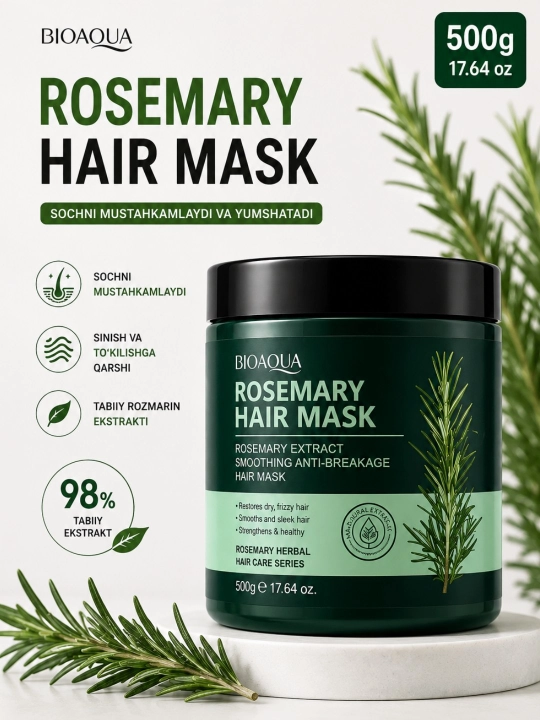 BIOAQUA Rosemary шампунь и маска с розмарином 500 мл укрепляющий уход для волос