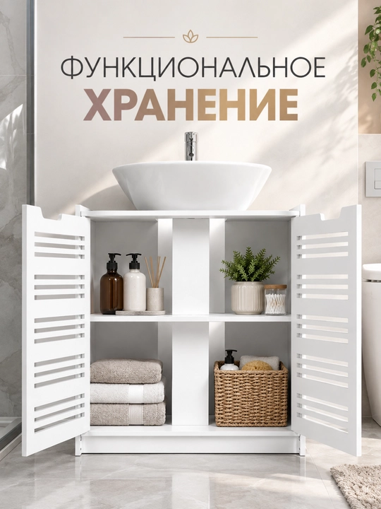 Напольный шкаф-пенал для ванной из ПВХ, влагостойкий пластиковый органайзер