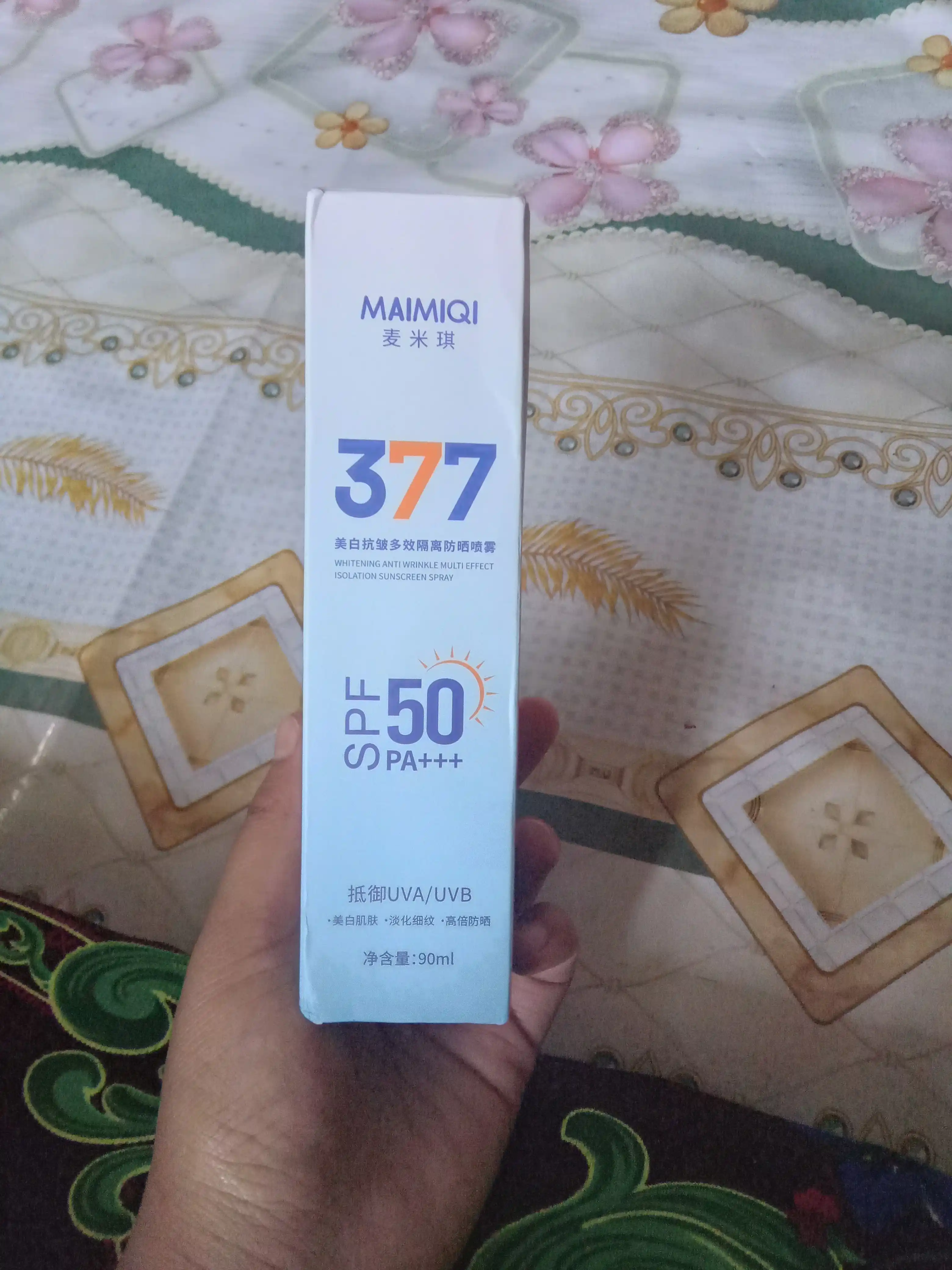Yuz uchun SPF 50+ quyoshdan himoyalovchi sprey, 377 ultrabinafsha nurli himoya spreyi, SPF namlantiruvchi sprey