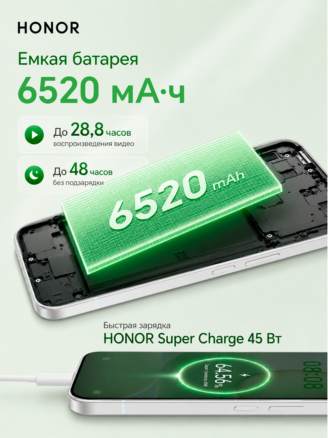Cмартфон Honor 600 Lite 5G — 108 Мп, АКБ 6520 мАч, 256 ГБ, AMOLED 120 Гц