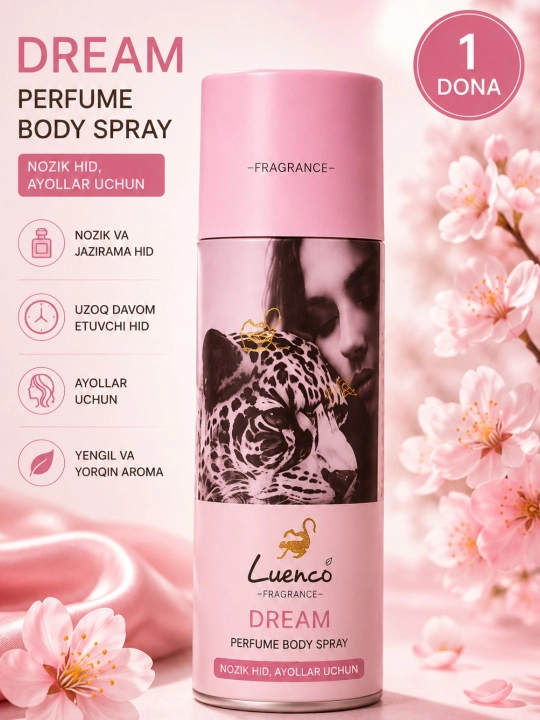 Luenco Dream ayollar uchun parfyumeriya body spray nozik yoqimli xushbo‘y tana spreyi - 