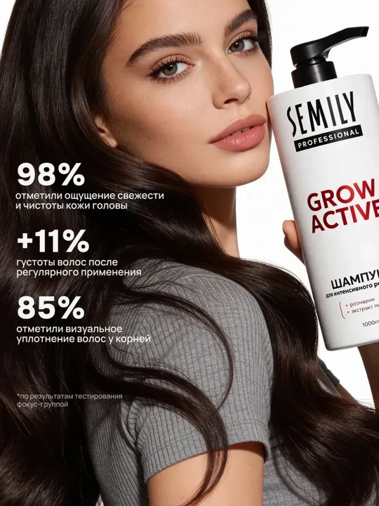 Набор шампунь и бальзам для волос GROW ACTIVE с розмарином и перцем, 2000 мл
