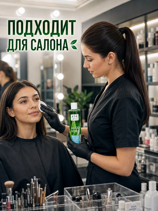 Мицеллярная вода YOTO Aloe Vera с алоэ вера для снятия макияжа и очищения лица, 195 мл