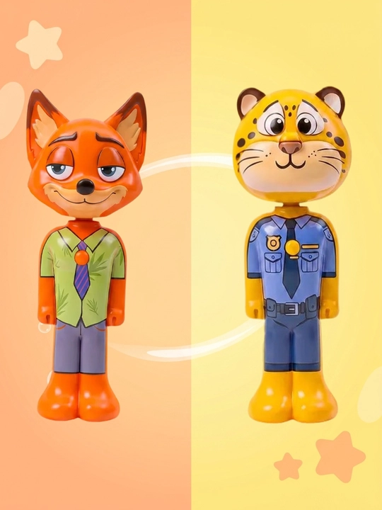 Детская зубная щетка ZOOTOPIA 2 в 1 — с футляром, мягкими щетинками, контейнером-футляром - 