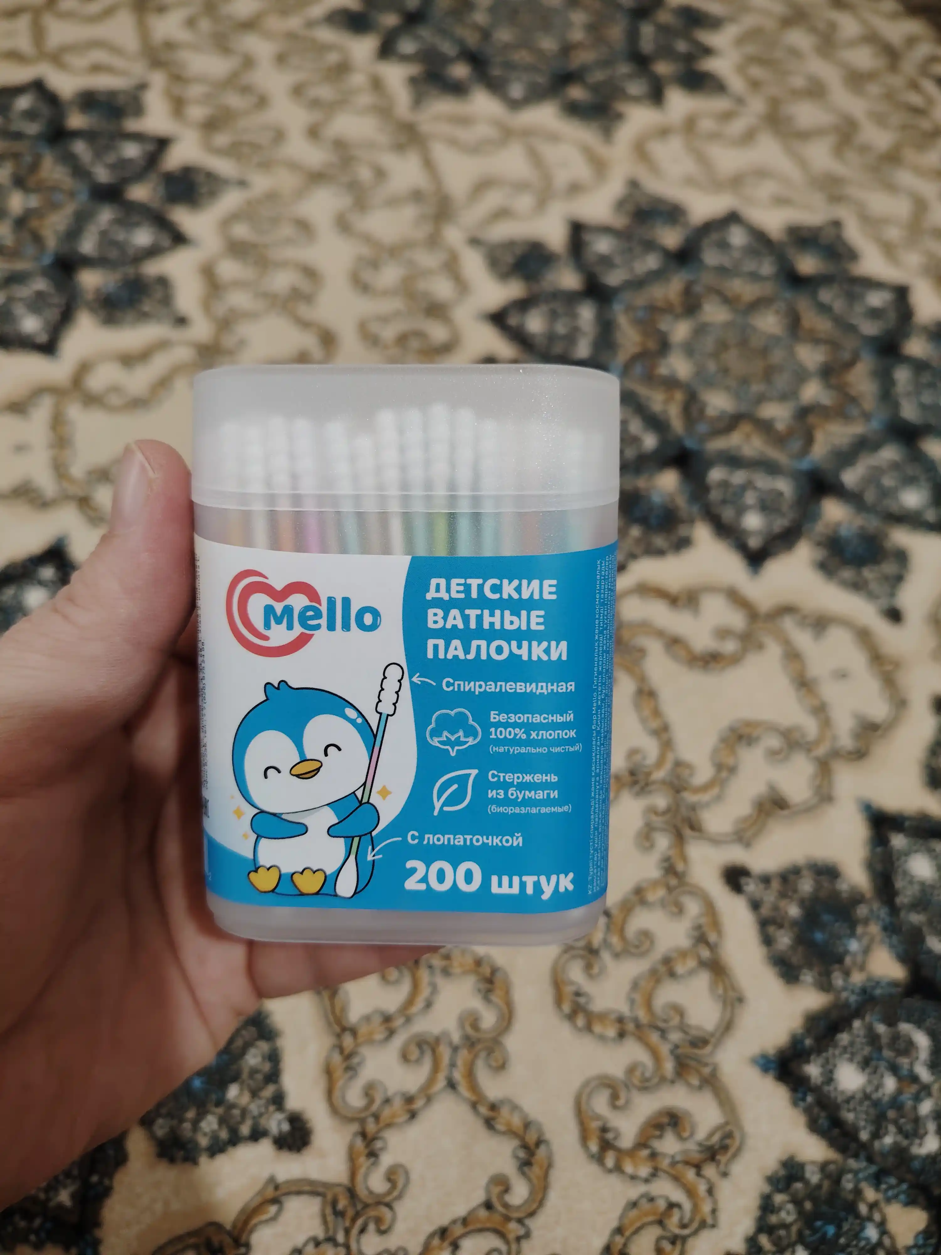 Mello spiralsimon paxtali tayoqchalari, kurakchali, 200 dona